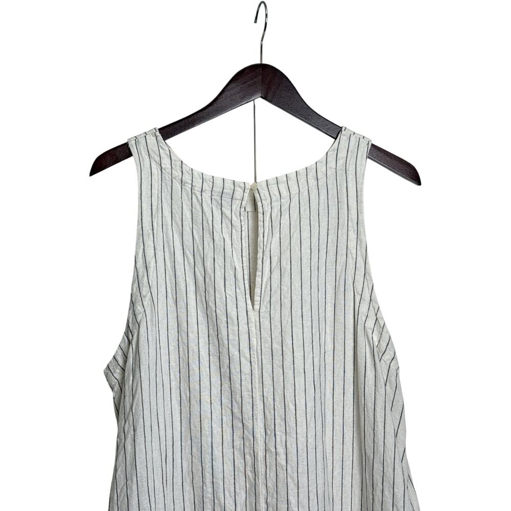 A New Day Linen Blend Striped Sleeveless Shift Dress XL Cream Black - Picture 5 of 7